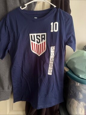 Youth USA Navy Blue Graphic Soccer Tee - Brand: Not Visible